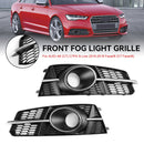 2015-2018 Audi A6 Sline / S6 C7 Fog Light Grille Front Bumper Lower Black Chrome Grill Cover 4G0807681AG 4G0807682AG-4