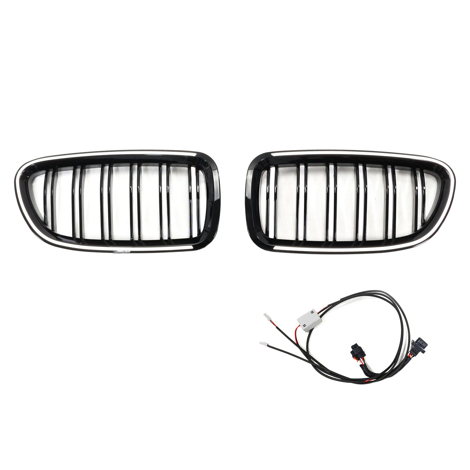 Kidney Bumper Grille Grill Fit BMW 5 Series F10 F11 2010-2016 Gloss Black