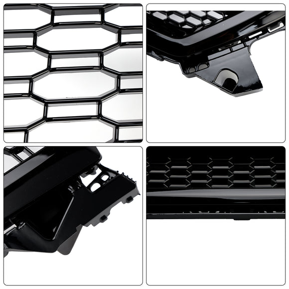Rejilla estilo panal RSQ2 Quattro para Audi Q2/Q2 S Line/SQ2 2016-2020, parachoques delantero, parrilla de repuesto negra brillante