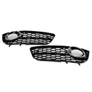 Audi A5 Standart 2007-2012 Pair Honeycomb Front Fog Light Cover Grille Chrome Grill-11