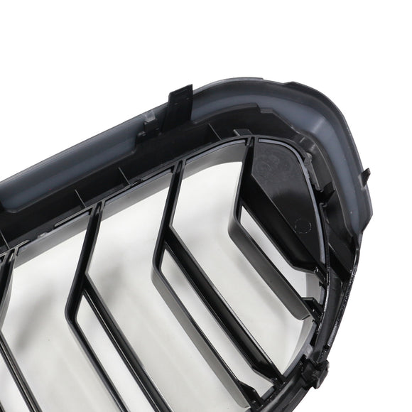 Griglia sostitutiva per paraurti anteriore a doppia stecca per BMW Serie 5 G30 G31 2017-2020 con striscia LED