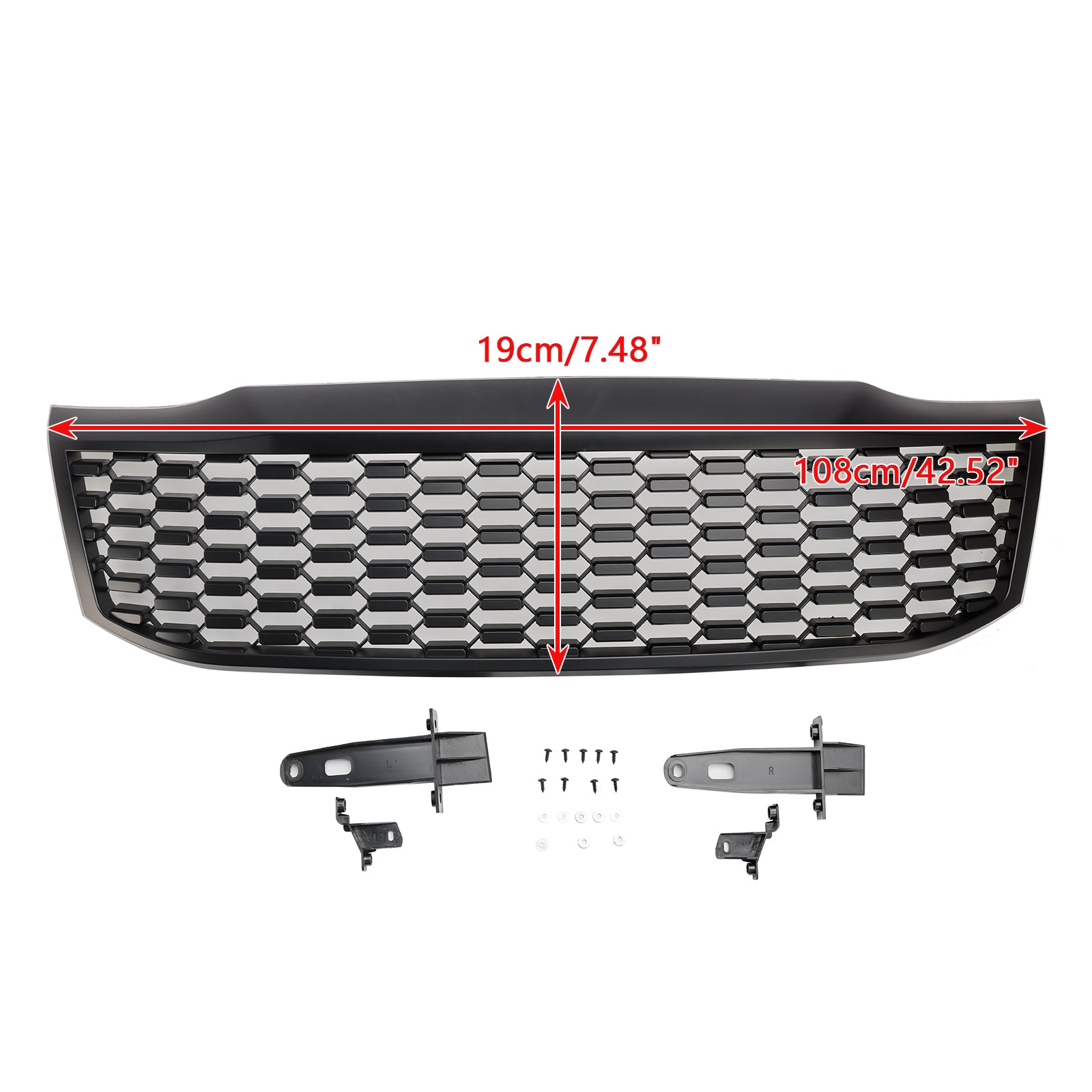 Grille de pare-chocs avant Toyota Hilux Vigo MK7 2012-2014 Grille noire mate - 0