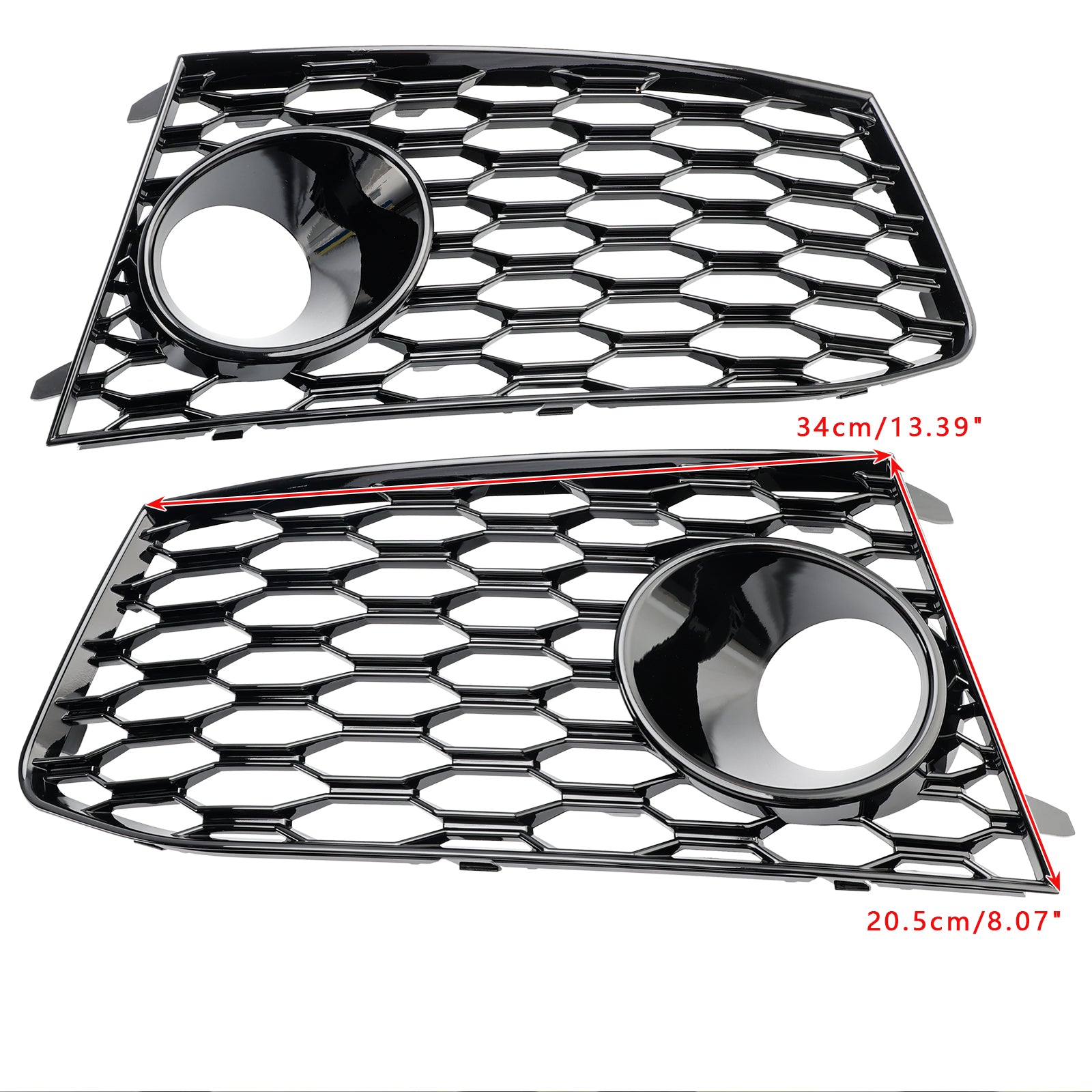 Par de cubiertas de rejilla para marco de luz antiniebla de parachoques delantero de Audi RS7 2014-2018 - 0