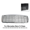 Mercedes Benz Classe S 1992-1998 W140 Grille de pare-chocs avant chromée pour S300 S320 S350 S400 S420 S500 4 portes-4