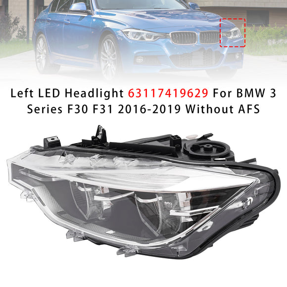 Left LED Headlight 63117419629 For BMW 3 Series F30 F31 2016-2019 Without AFS