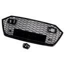 Griglia paraurti anteriore nera a nido d'ape Audi A7/A7 Sline/S7 C8 RS Style 2019-2024 con ACC & Emblema dell'anello-3
