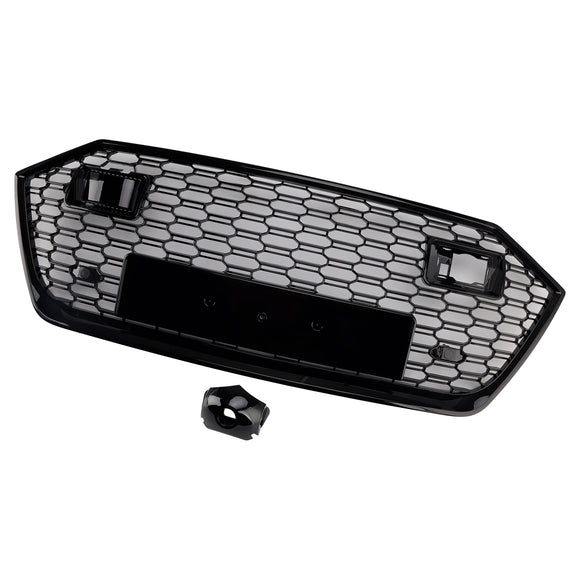 Griglia paraurti anteriore nera a nido d'ape Audi A7/A7 Sline/S7 C8 RS Style 2019-2024 con ACC & Emblema dell'anello