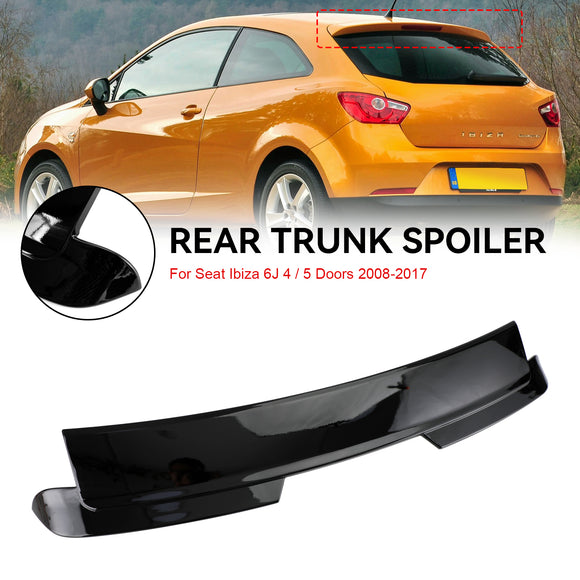 Achterdakvleugelspoiler Geschikt voor Seat Ibiza 6J 4/5 deuren 2008-2017 Glanzend Zwart