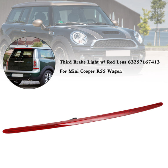 Kolmas jarruvalo punaisella linssillä 63257167413 Mini Cooper R55 Wagoniin