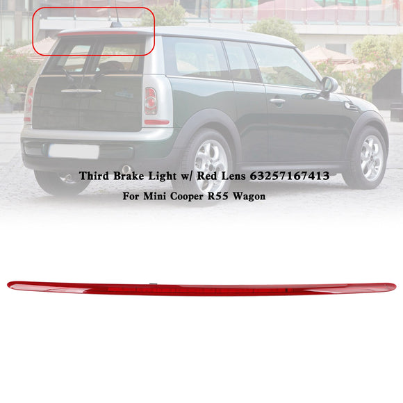 Kolmas jarruvalo punaisella linssillä 63257167413 Mini Cooper R55 Wagoniin