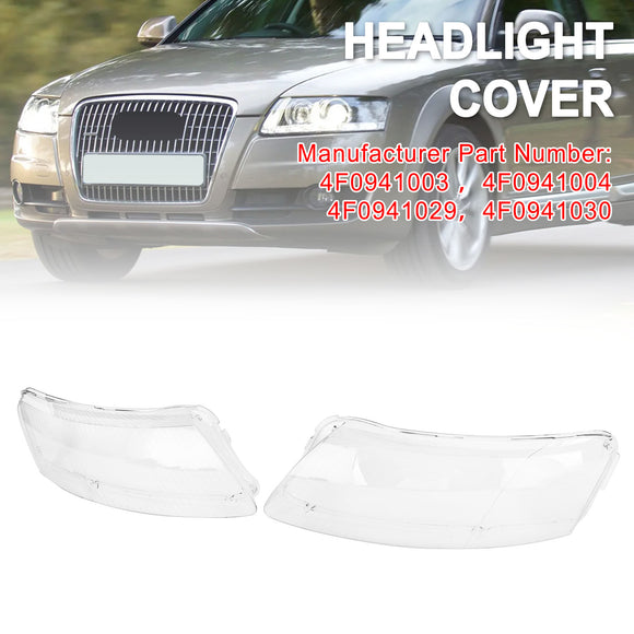 Vasen + oikea ajovalon linssin muovikuori 4F0941003/04 Audi A6 2006-2011