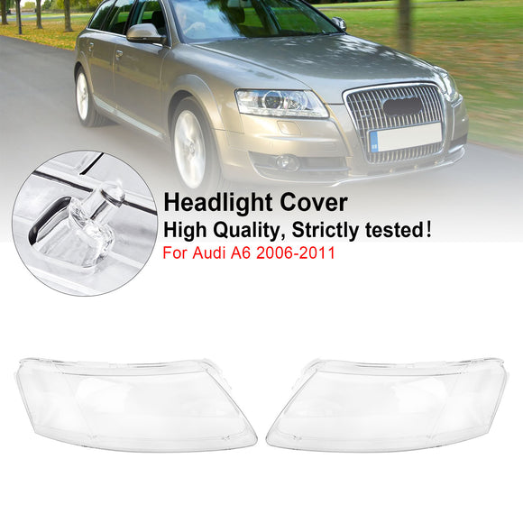 Vasen + oikea ajovalon linssin muovikuori 4F0941003/04 Audi A6 2006-2011