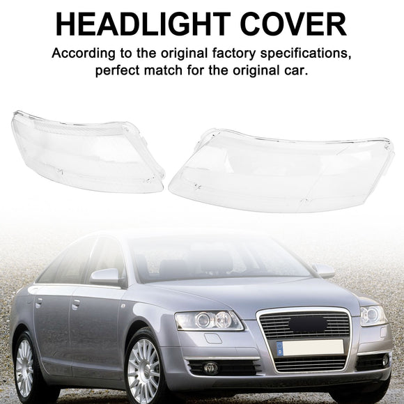 Vasen + oikea ajovalon linssin muovikuori 4F0941003/04 Audi A6 2006-2011
