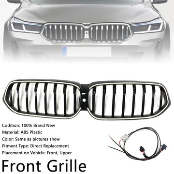 Grade frontal preta brilhante em forma de rim para BMW Série 6 G32 2020-2025