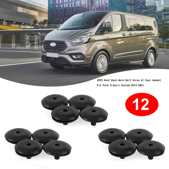 Tornillo con orificio para portaequipajes de techo, 12 Uds., con junta de sellado, compatible con Ford Transit Custom 2012-2021