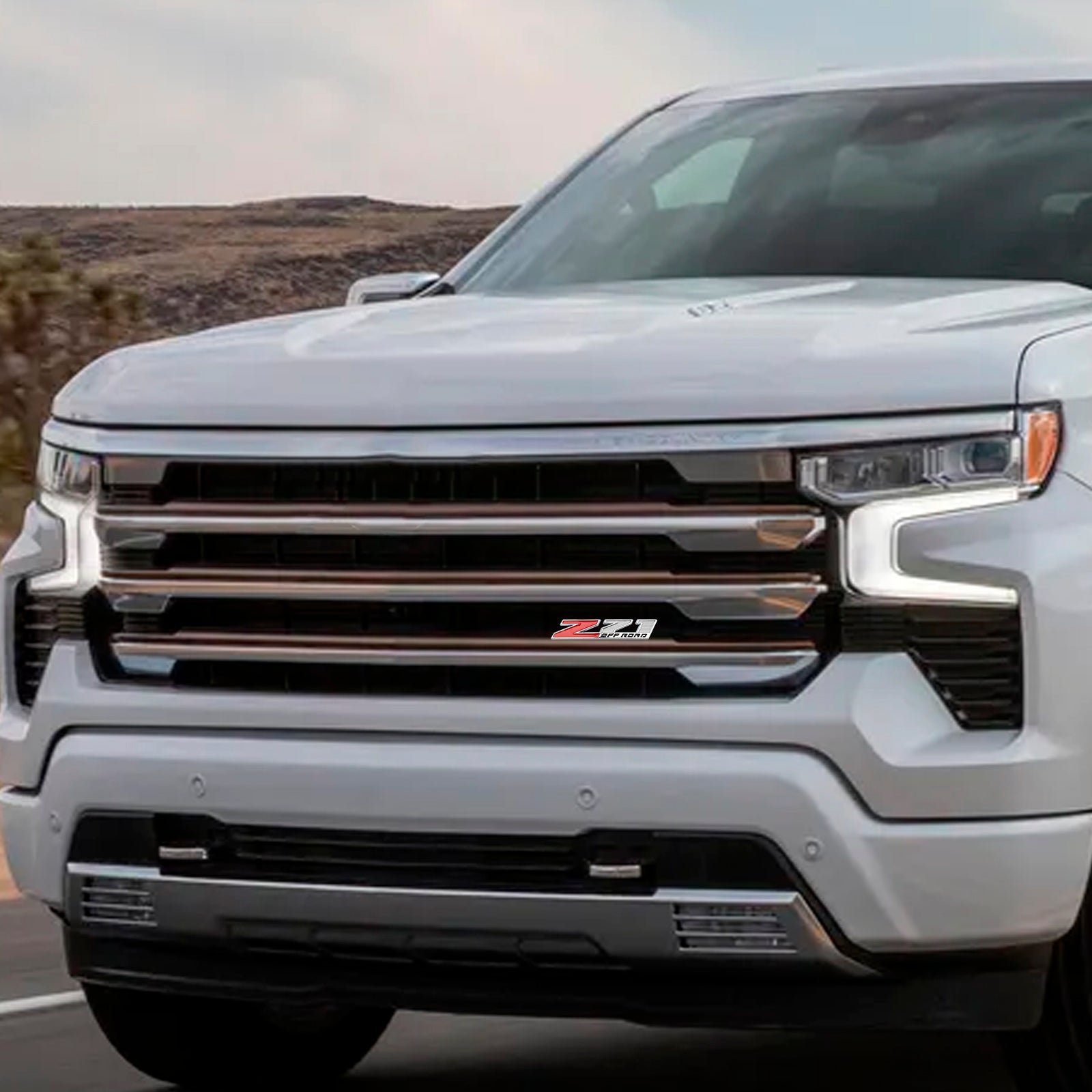 Z71 Badge OFF ROAD Front Grille for Silverado Sierra Grill Red Chrome Emblem