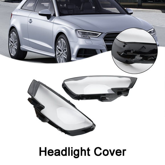 Left +Right Headlight Lens Plastic Cover Shell 8V0941783,8V0941784 For Audi A3 2017-2020