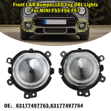 LED Front Bumper Left & Right Fog Light Lamp For BMW Mini F55 F56 F54 F57 - 0