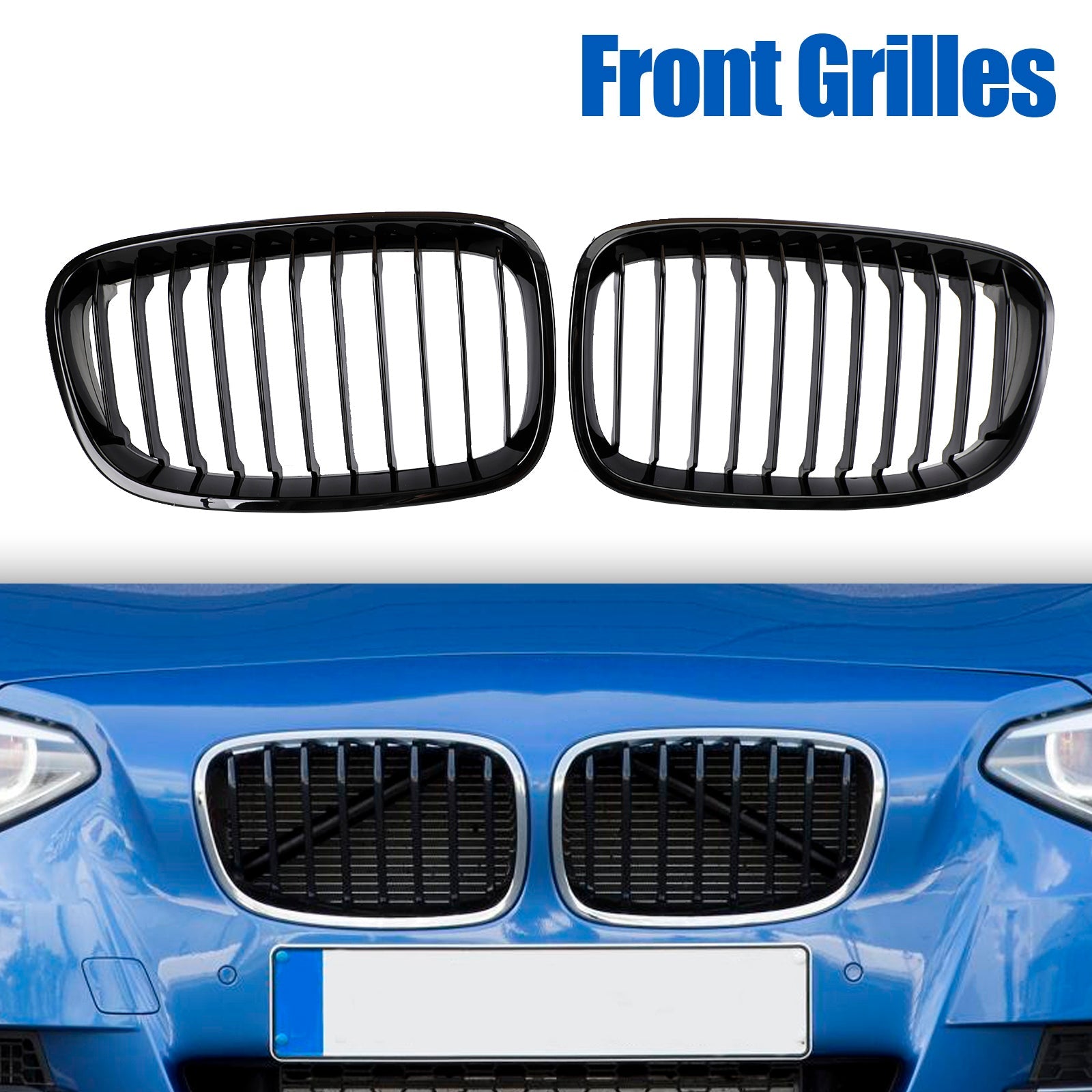 Grille de pare-chocs avant 2 pièces pour BMW Série 1 F20 F21 3 portes pré-lifting 2012-2014