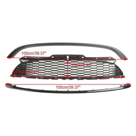Mini Cooper S R58 2011-2015 & Grade dianteira preta brilhante de 3 peças para cupê JCW de 2 portas