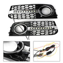 Audi 2009-2012 A4 B8 coulant LED nid d'abeille maille calandre antibrouillard clignotant DRL-4