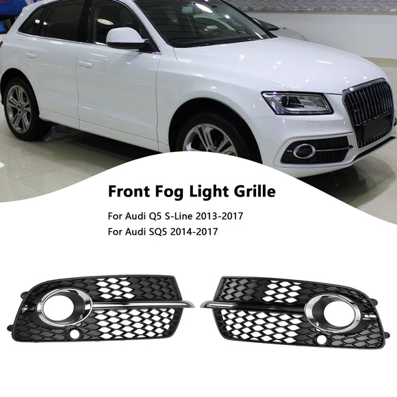 2013-2017 Audi Q5 S-Line SQ5 Grille de phare antibrouillard pour pare-chocs avant Grille chromée noire