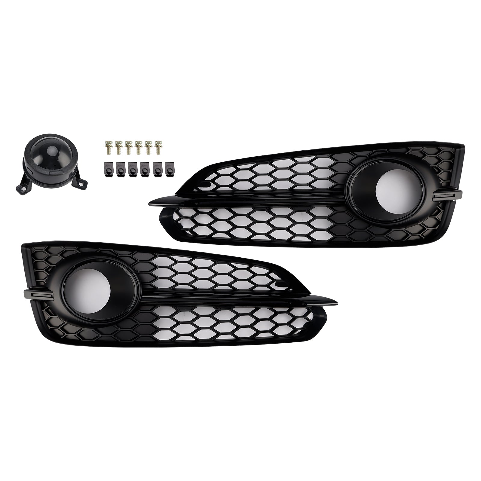 Audi A8 / S8 2015-2017 Honeycomb Fog Light Grille 2PCS Black Front Fog Lowe Grill Cover
