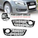 Audi A5 Standart 2007-2012 Pair Honeycomb Front Fog Light Cover Grille 1522024-4