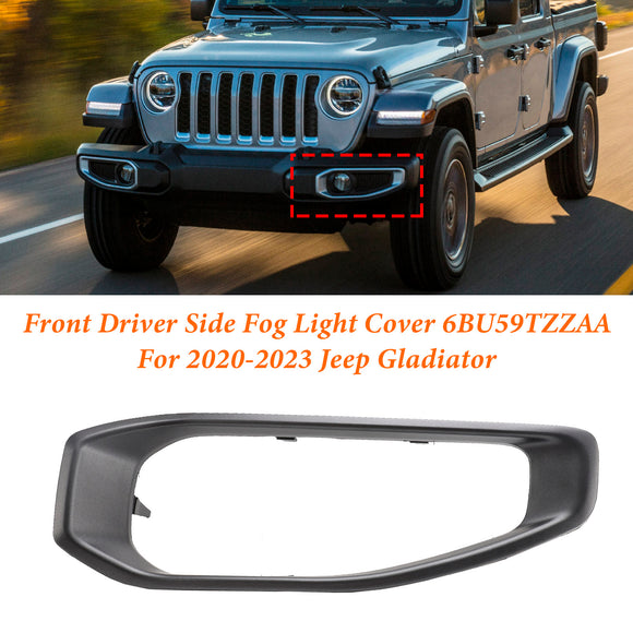 Embellecedor de luz antiniebla del lado del conductor delantero 6BU59TZZAA para Jeep Gladiator 2020-2023