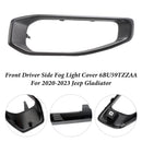 Embellecedor de luz antiniebla del lado del conductor delantero 6BU59TZZAA para Jeep Gladiator 2020-2023-7