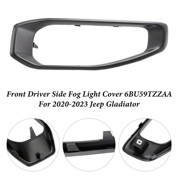 Embellecedor de luz antiniebla del lado del conductor delantero 6BU59TZZAA para Jeep Gladiator 2020-2023