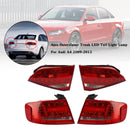 4pcs Outer+Inner Trunk LED Tail Light Lamp For Audi A4 2009-2012-2