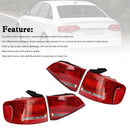 4pcs Outer+Inner Trunk LED Tail Light Lamp For Audi A4 2009-2012-3