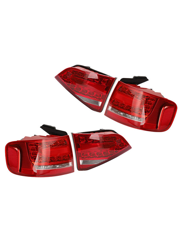 4pcs Outer+Inner Trunk LED Tail Light Lamp For Audi A4 2009-2012