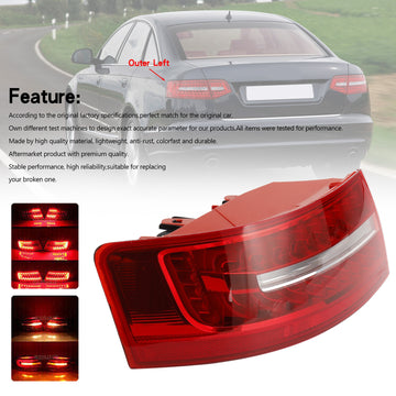 AUDI A6 C6 Sedan 2009-2011 Takatilan vasen ulompi LED-takavalon lamppu 4FD945095B - 0