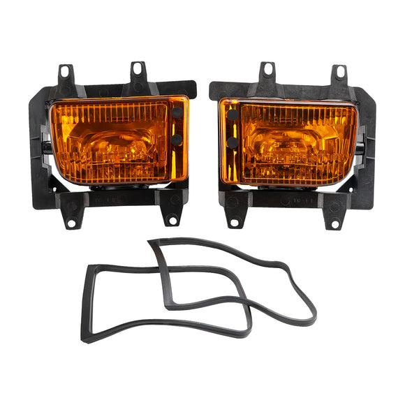 Front Bumper Yellow Fog Lights Plastic Lens Kit For 85-93 BMW E30 3-Series Sedan