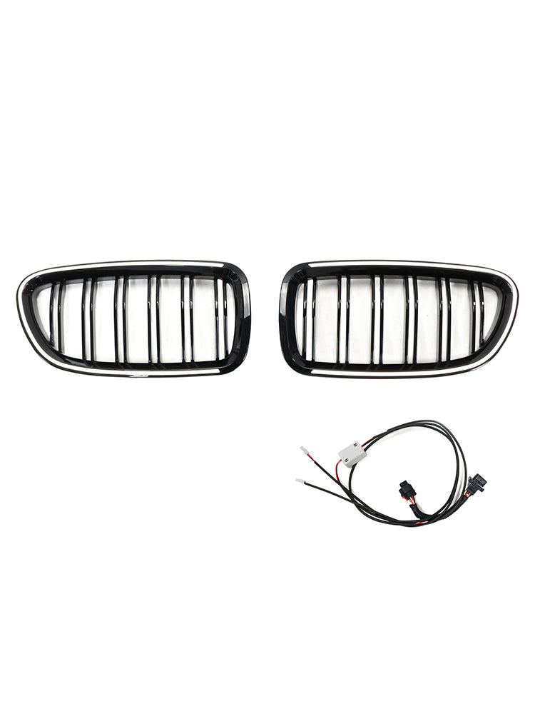 Kidney Bumper Grille Grill Fit BMW 5 Series F10 F11 2010-2016 Gloss Black