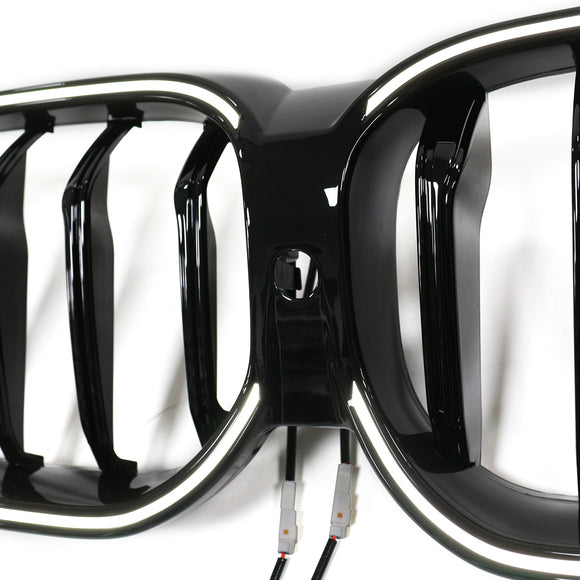 Grade frontal preta brilhante em forma de rim para BMW Série 6 G32 2020-2025
