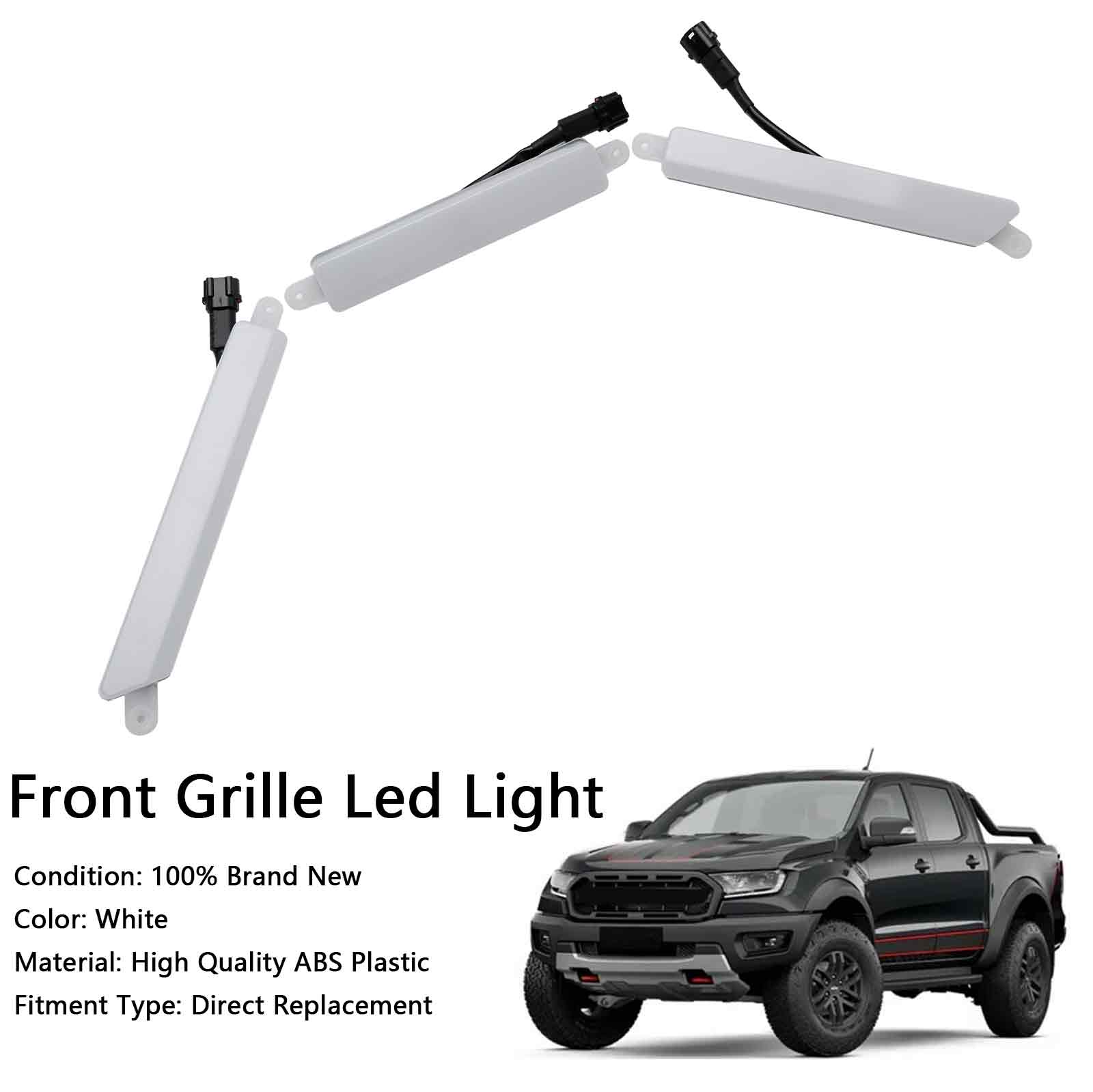 Grille de pare-chocs avant Ford Ranger 2015-2023 T7 T8 Limited XL XLT Wildtrak avec lumières LED blanches