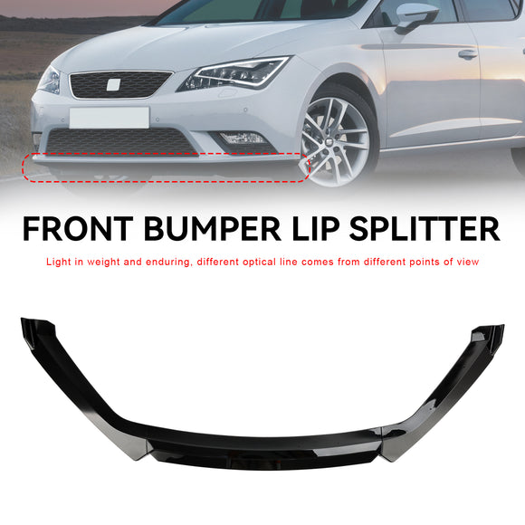 Glanzend zwarte voorspoiler Lip Performance geschikt voor Seat Leon 5F 2012-2020