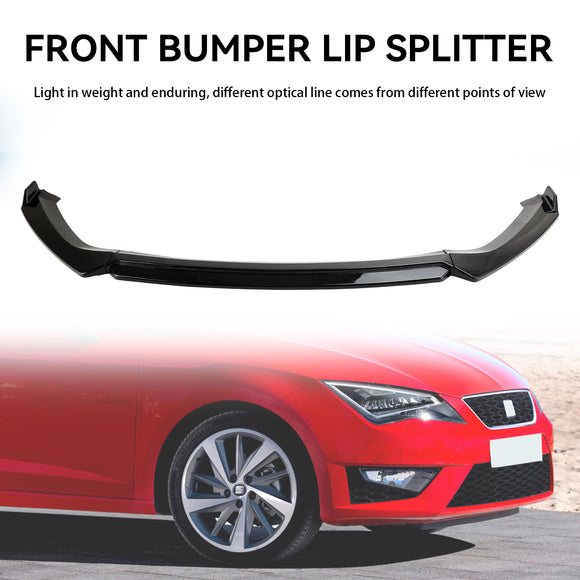 Glanzend zwarte voorspoiler Lip Performance geschikt voor Seat Leon 5F 2012-2020