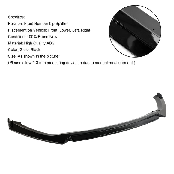 Glanzend zwarte voorspoiler Lip Performance geschikt voor Seat Leon 5F 2012-2020