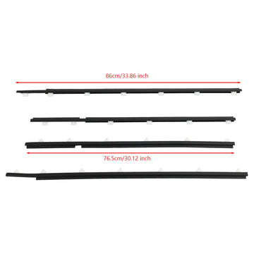 4pcs Outer Weatherstrip Door Belt Seal 68210-60010 68160-60010 For Toyota Land Cruiser FJ80 FZJ80 HZJ80 1990-1998 - 0