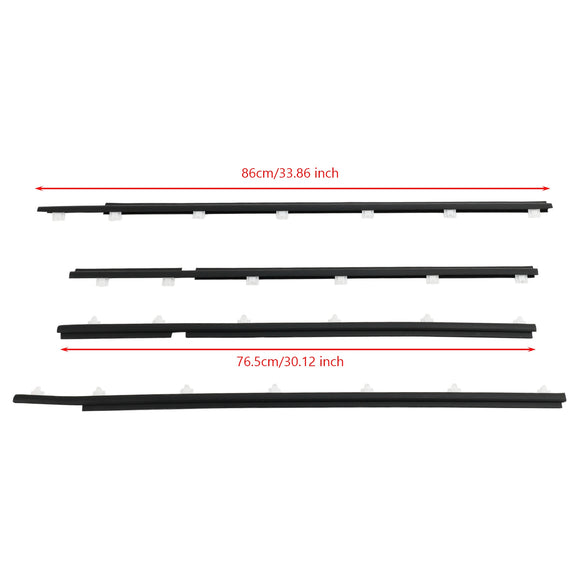 4pcs Outer Weatherstrip Door Belt Seal 68210-60010 68160-60010 For Toyota Land Cruiser FJ80 FZJ80 HZJ80 1990-1998