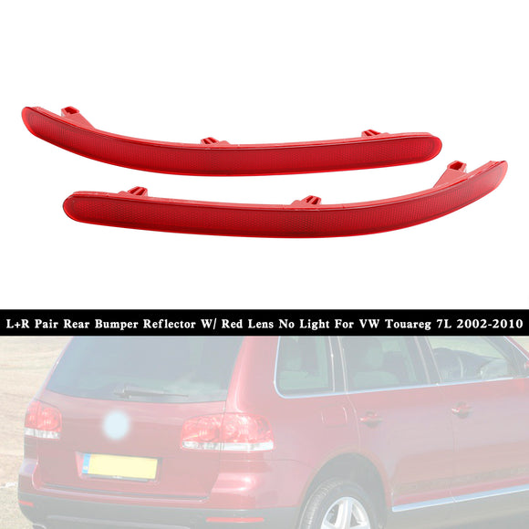 L+R Paar Heckstoßstangenreflektor mit roter Linse, kein Licht, für VW Touareg 7L 2002–2010