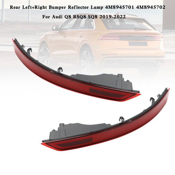 Bakre Vänster+Höger Stötfångarreflektorlampa 4M8945701 702 För Audi Q8 RSQ8 SQ8 19-2022