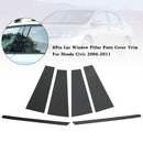 Honda Civic 2006–2011 6-teiliges Autofenster-Säulenpfosten-Abdeckungs-Trim-2