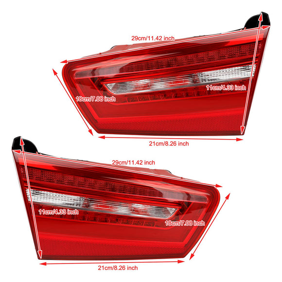 Bil 4st Inre yttre LED-bakljusbromsljus för AUDI A6 2012-2015