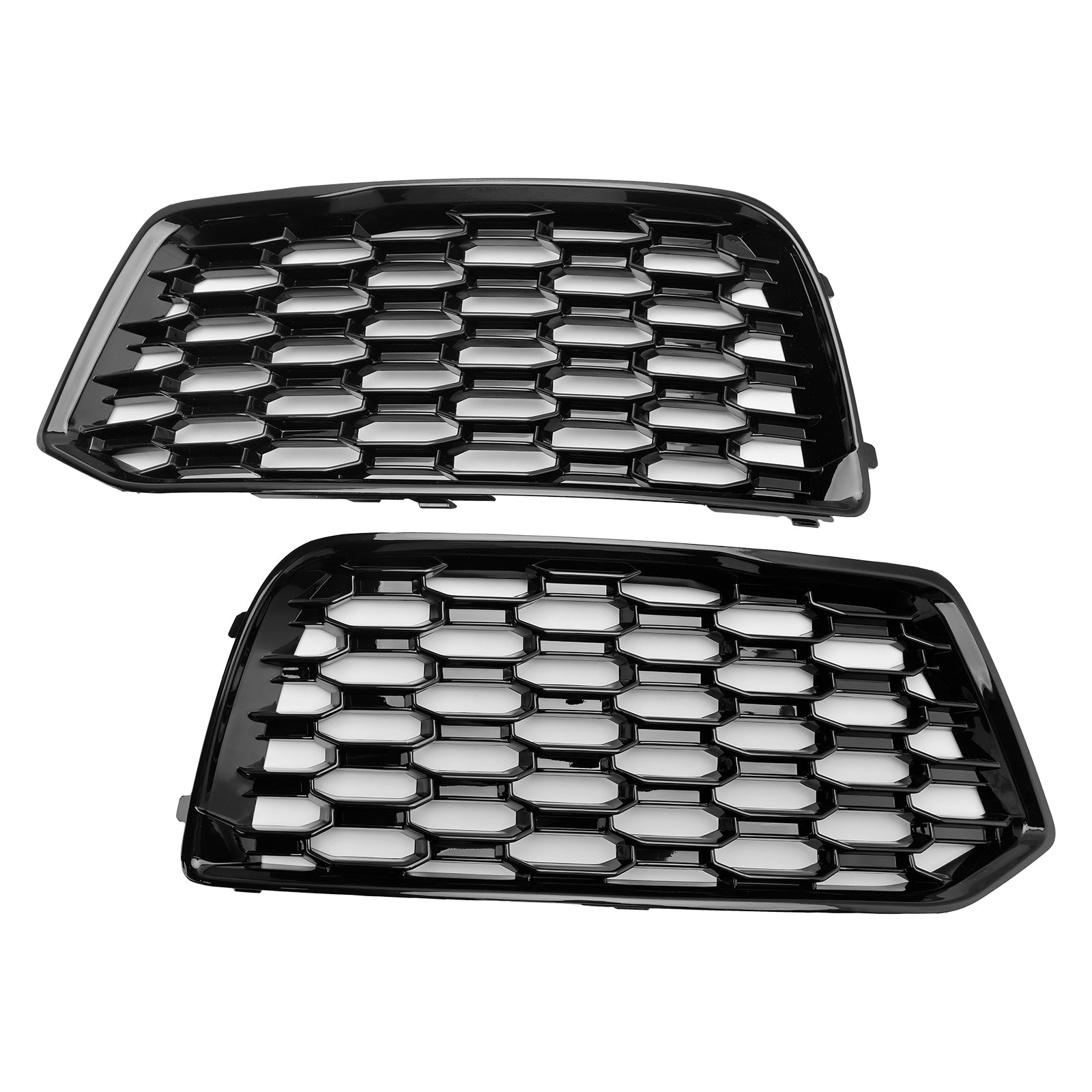 Grille de protection de pare-chocs avant Audi Q5 Standard 2018-2022 2 pièces Grille en nid d'abeille noire