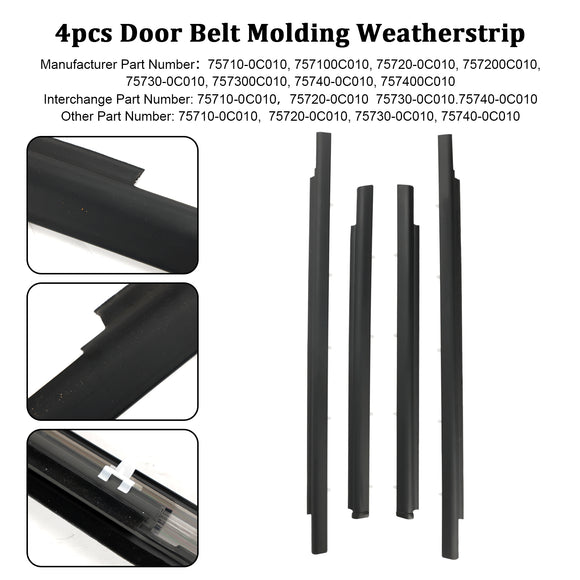 Toyota Sequoia 2001-2007 4pcs bande de moulage de ceinture de porte 75710-0C010 75720-0C010